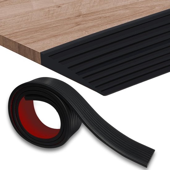 Drempelhulp Rubber - Knipbaar op maat - Drempelhulp met Antislip - Voordelige oplossing - 5cm breed - 1cm hoog - 100cm lang