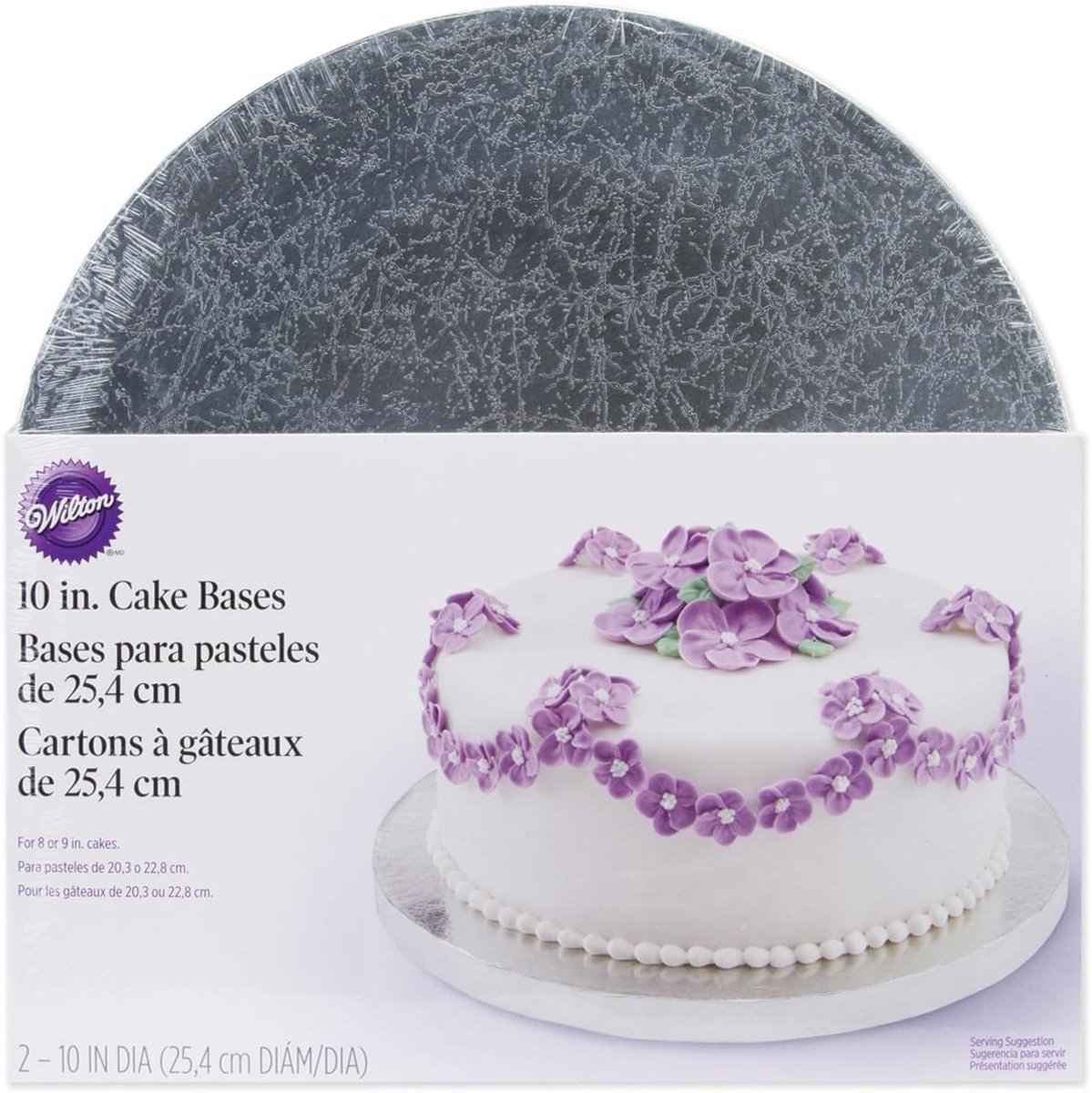 Set van 2 Ronde Taartvormen 25 cm Zilver