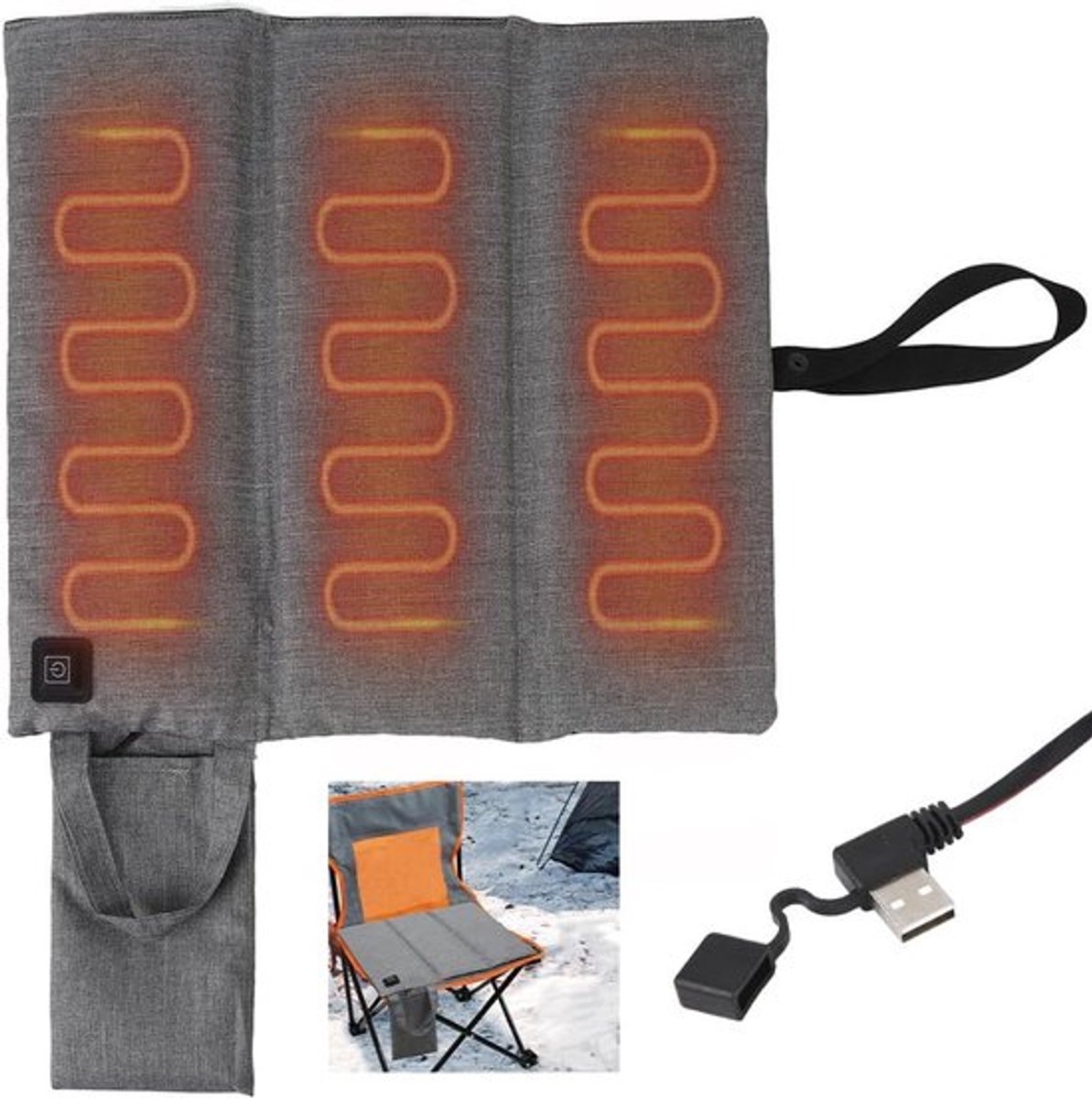 REWYTAZ Opvouwbaar Verwarmd Zitkussen met 3 Temperatuurstanden - REWYTAZ - €25,99