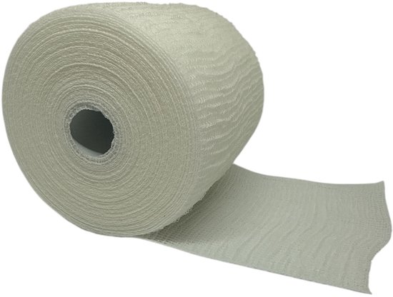 Rol wit, rekbaar, fixatiezwachtel met micrpunetuele textuur.
