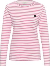 Kaffe Liddy T-Shirt Dames T-shirt - Chalk/PinkPower-Black Heart
