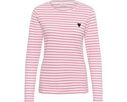 Kaffe Liddy T-Shirt Dames T-shirt - Chalk/PinkPower-Black Heart