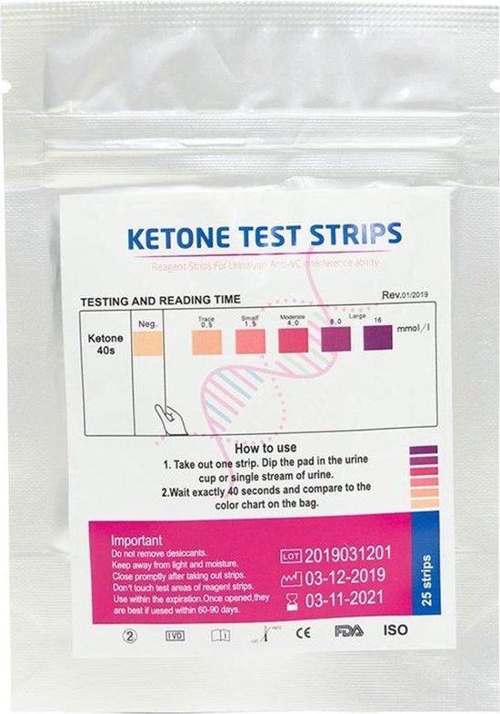 Yippiez - Ketonentest Strips - 100 ketose strips