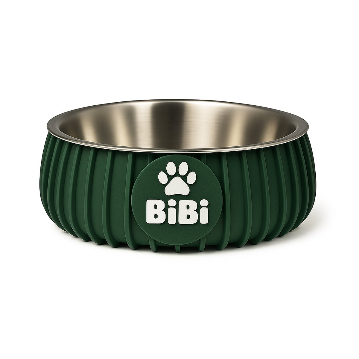 Gepersonaliseerde voerbak met naam – Groen - Honden & katten – 18 cm – Antislip – Met RVS binnenbak – Handgemaakt – Voer- en drinkbak voor huisdieren