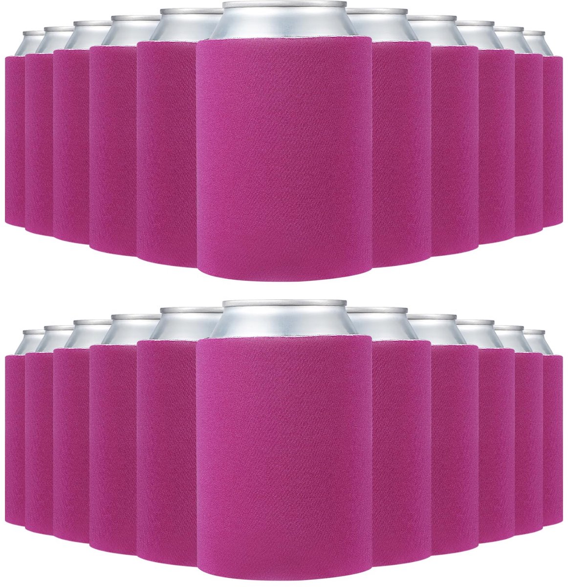 Blanco bierblikje koelhoezen, 100 stuks effen bulk opvouwbare flessenhoes geïsoleerd schuim kan bedekken voor 10 oz fles kan bruiloft evenementen HTV-sublimatie, paars