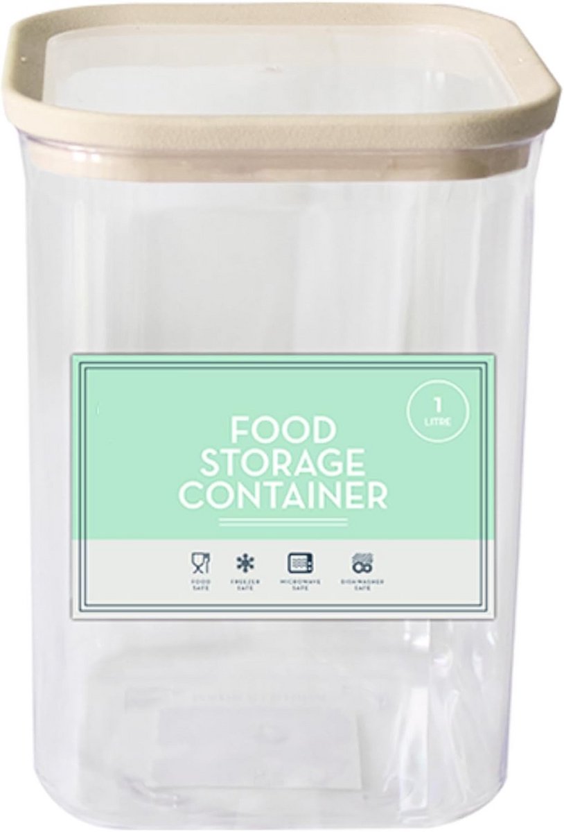 Luchtdichte Opslagbus 1000ml - Stapelbare Voedselcontainer met Rubberen Deksel