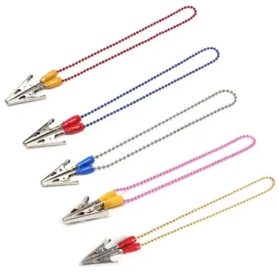 4 stuks servettenketting, servettenhouders, servettenclips, ketting, flexibel koord, omhangkoord voor senioren, ouderen en volwassenen, kinderen, 49 cm, zilver