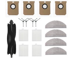 Accessoireset - Geschikt voor Eufy G50 & L60 Hybrid (SES) - L60 - L60 SES - L50 - L50 SES - Onderdelen - voor robotstofzuiger - Met HEPA Filters, Roller, Zijborstels, Mopdoeken & Stofzakken - Vervangingsonderdelen - 17-Delige Set