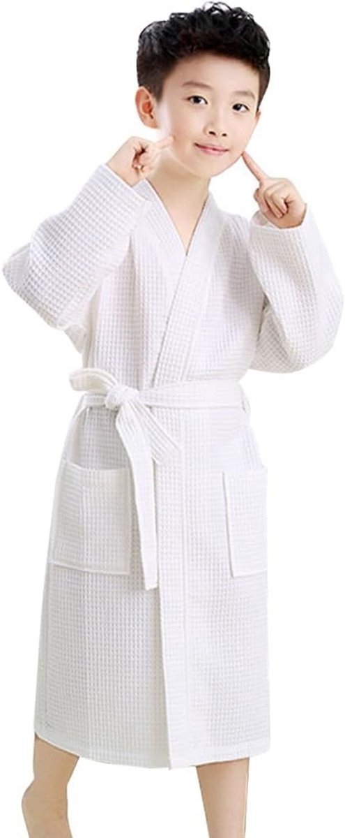 Kinderbadjas Meisjes Katoen Wafelstructuur Kimono Badjas 6-15 Jaar