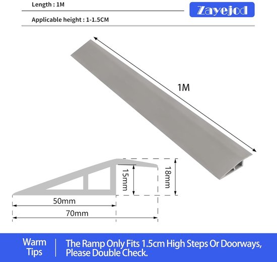 Bol Ramp Rolstoel Ramp Zelfklevend - Drempel Reducer - Deur Vloer Overgang ...