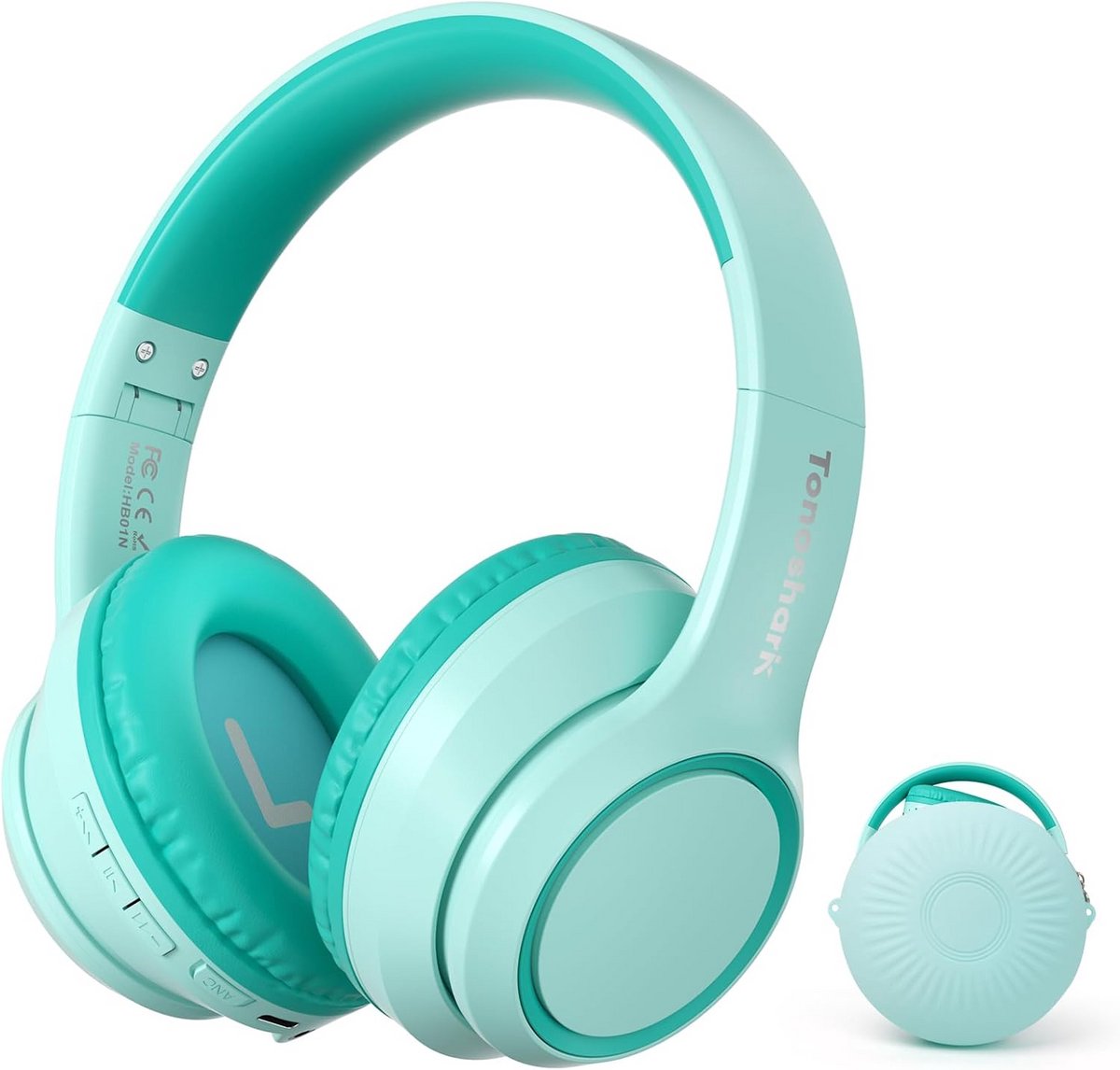Kinderkoptelefoon met Actieve Geluidsonderdrukking - Draadloze Bluetooth Over-Ear met Microfoon en Opbergcase