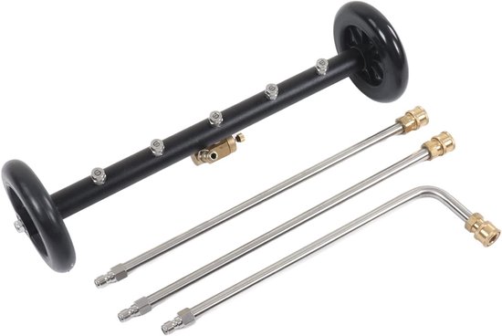 Foto: 4000psi 2 in 1 hoge druk reiniger onderstel cleaner voor balkon courtyard onder auto waterbezem oppervlakte reiniger met 3 verlengstukken