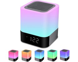 GELLDG Draagbare Bluetooth-luidspreker met verlichting - kan gebruikt worden als nachtlampje - aanraakgevoelige dimbare wekker - RGB-kleurveranderende ledverlichting - een geschikt cadeau geschikt voor meisjes, kinderen, tieners