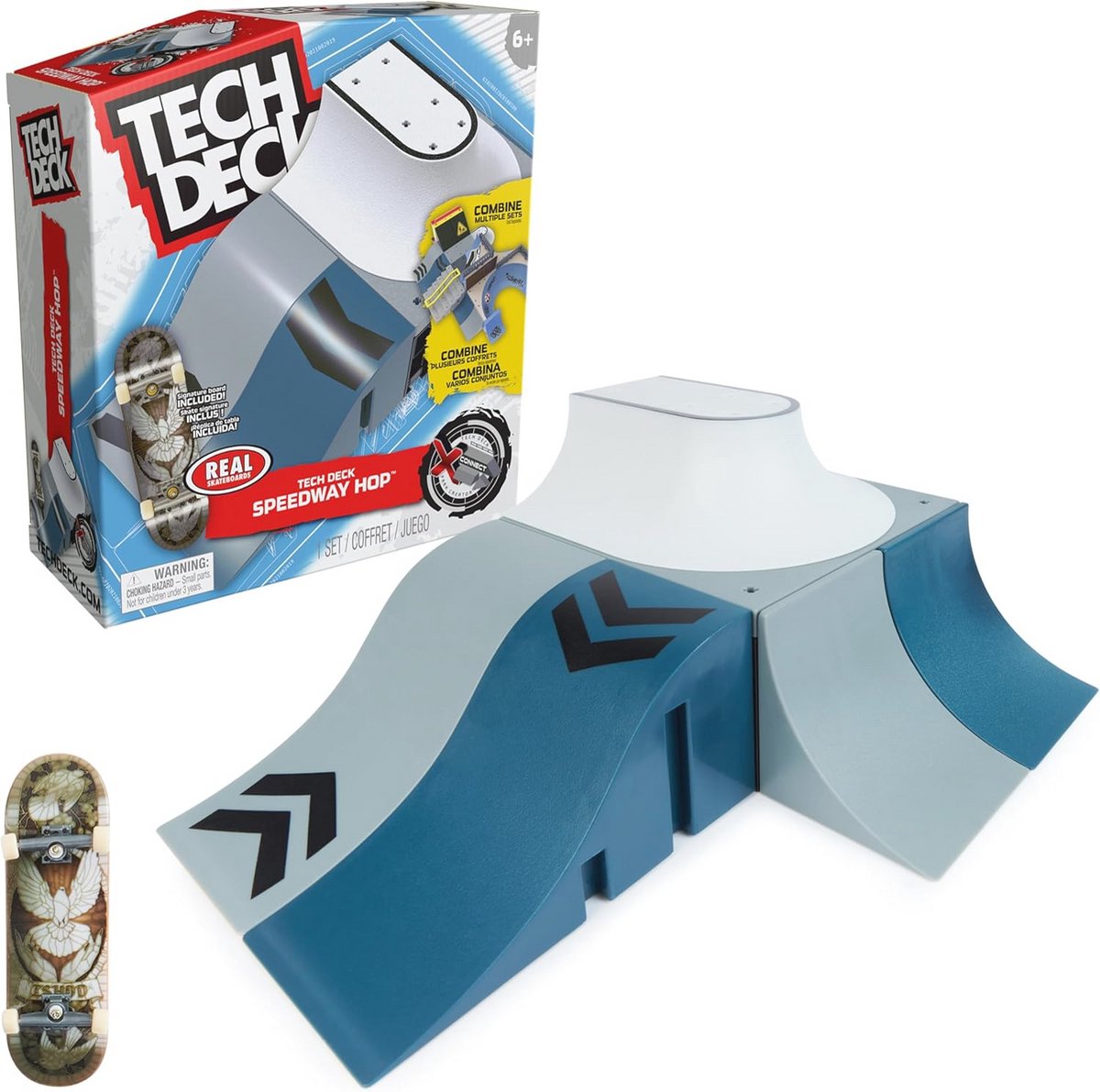 Aanpasbare en bouwbare vingerboard ramp met unieke speedway hop