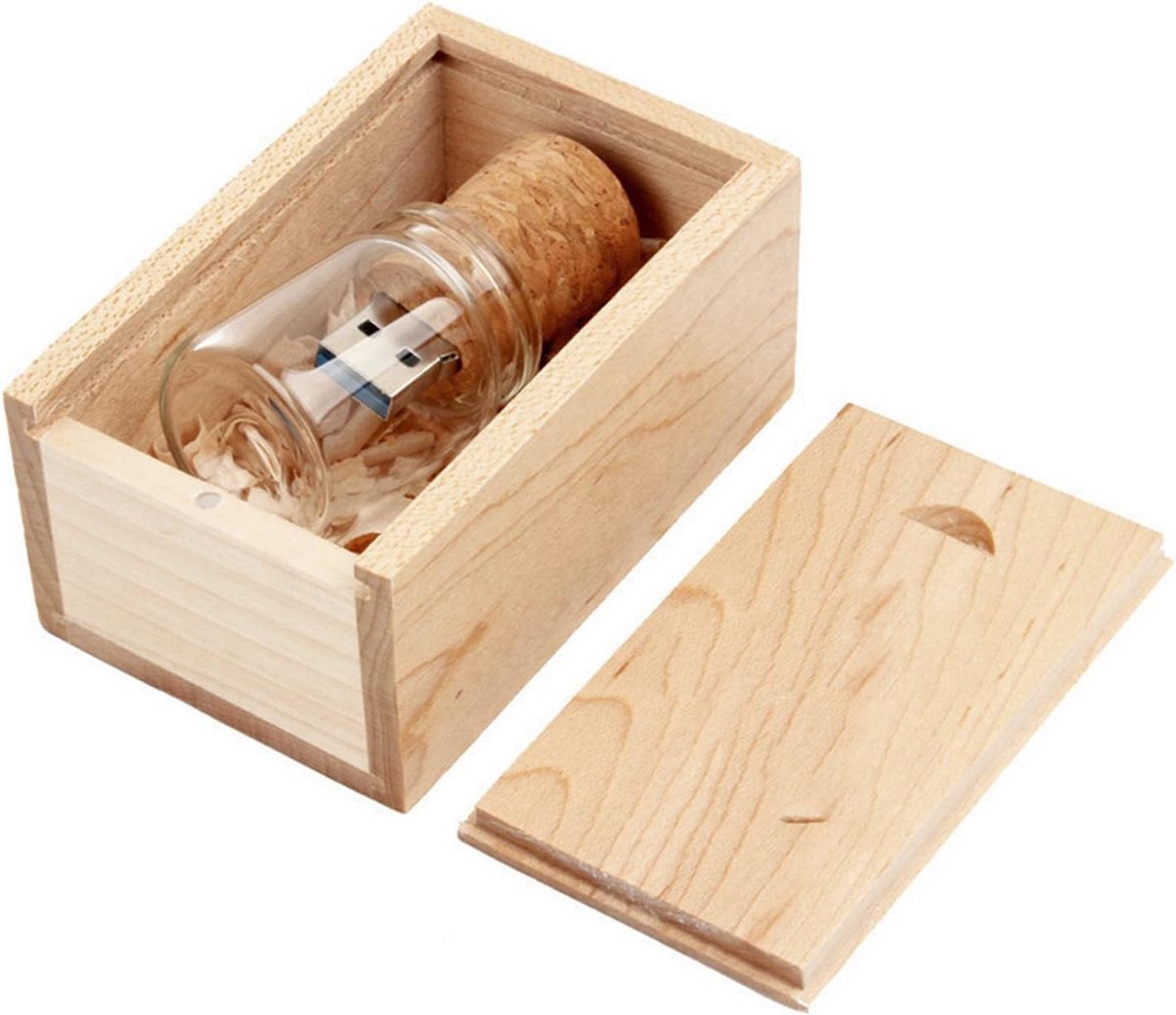 Transparante 16GB USB 3.0 Flash Drive met Houten Doos voor Opslag en Overdracht