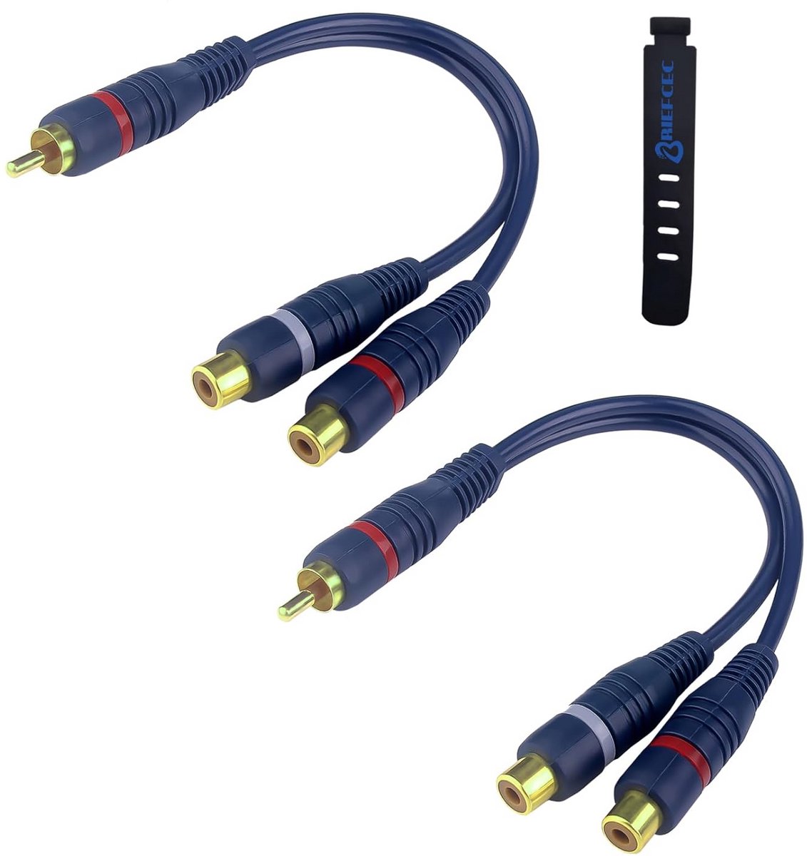 Cinch Splitter RCA Y-Adapter 15 cm - Audiokabel voor Subwoofer en Phono - 1 naar 2 Stekker