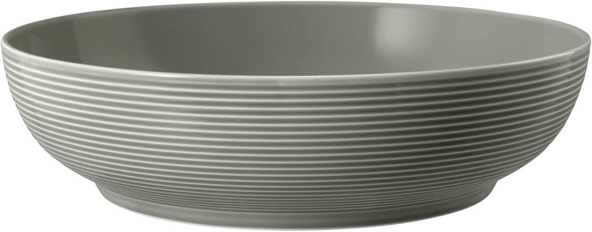 Grote Serveerschaal 28 cm Porselein Parelgrijs - Geschikt voor Magnetron & Vaatwasser