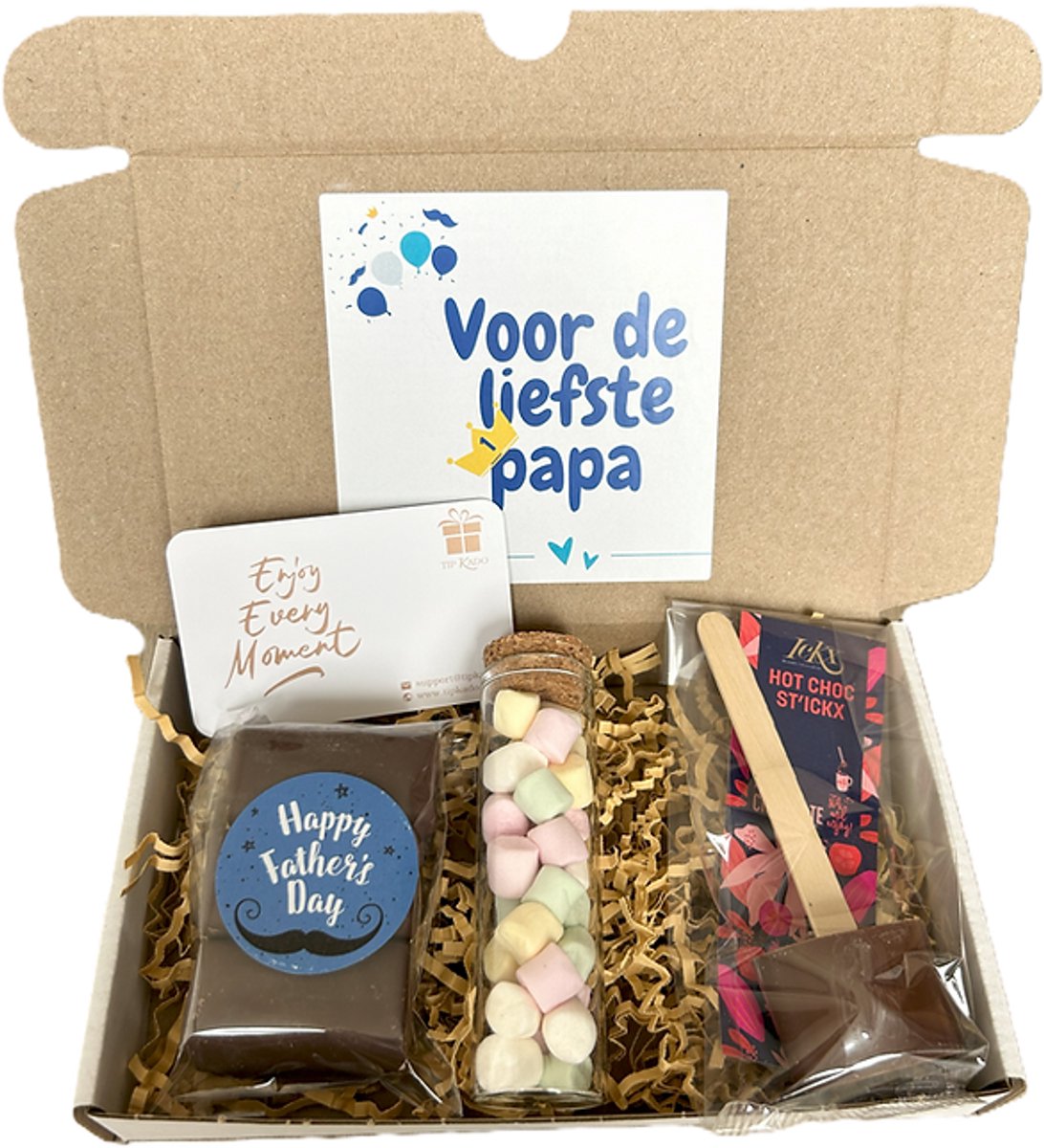 Papa choco mini brievenbus cadeau - vaderdag - papa - chocolade - chocolademelk - marshmallows
