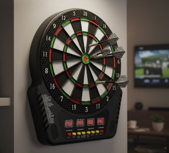 MOZY® - Elektronisch Dartbord - tot 16 Spelers - met 6 Dartpijlen en 24 Opzetstukken - Automatische Puntentelling - 27 Spellen en 243 Gamemodi van mozy — afbeelding 2