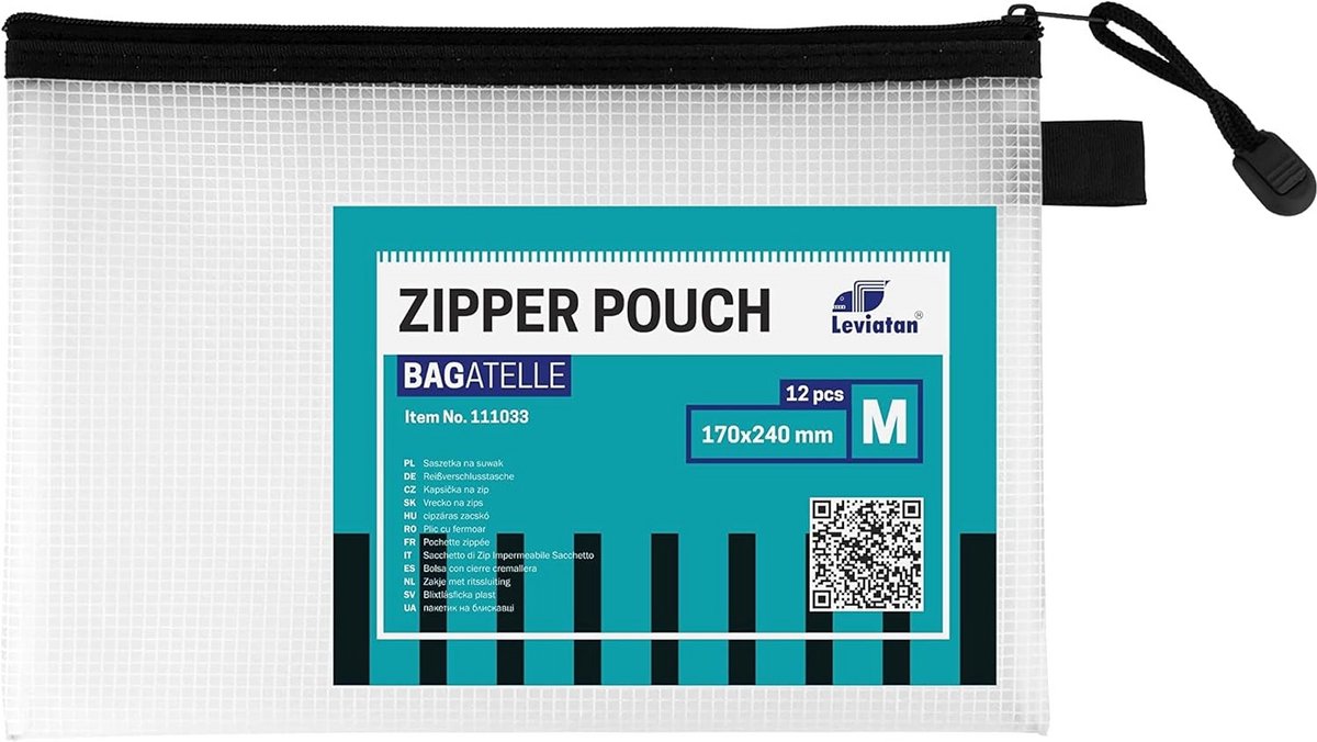 Set van 12 Transparante A5 Zipper Tassen voor Documenten en Opslag