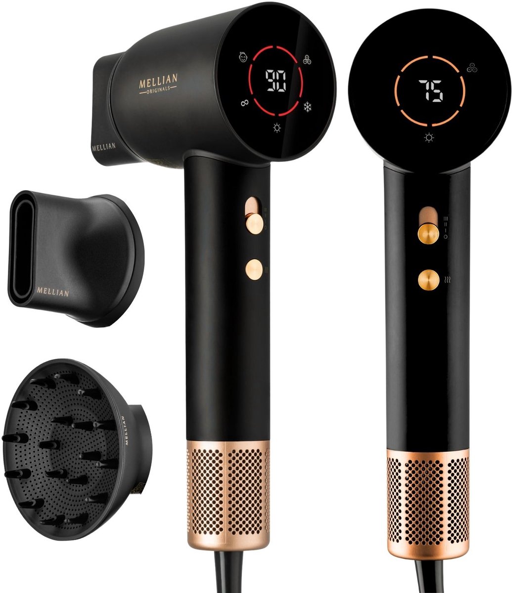 Mellian SilkBlow Föhn met Display - Haardroger met Diffuser