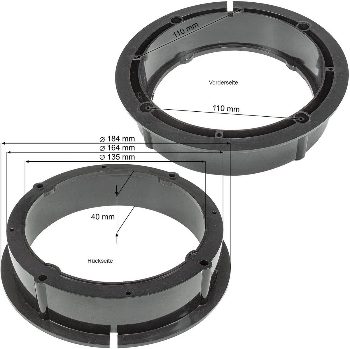 Luidspreker Ringen Adapter voor 165mm DIN Luidsprekers - Geschikt voor VW, Audi, Seat, Skoda