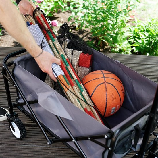 Opvouwbare Bolderkar voor Outdoor Activiteiten tot 80 kg - Handwagen met Parkeerrem van Opvouwbare Bolderkar — afbeelding 2