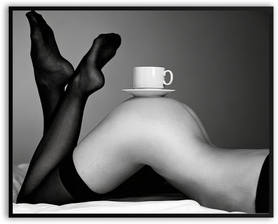 Photographie d'Art Moderne Salon dans Cadre - 50x70 - Femme Sexy Café - Affiche - Tableau