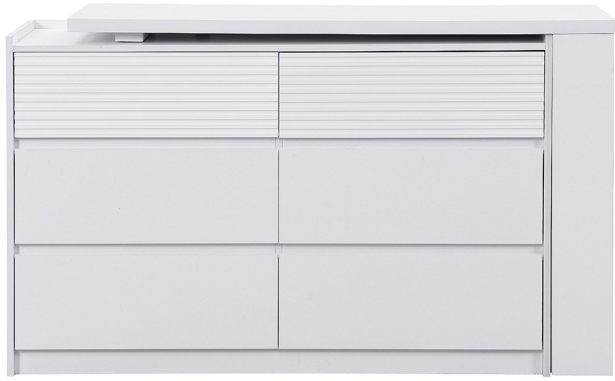 Vente-unique Kaptafel met 6 lades en 3 nissen - Wit - BOPANIA