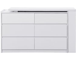Vente-unique Kaptafel met 6 lades en 3 nissen - Wit - BOPANIA