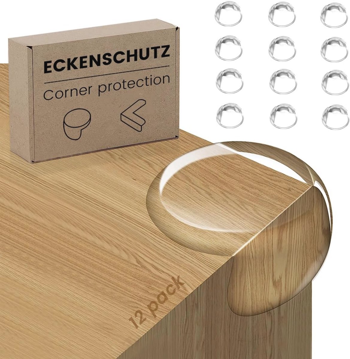 12 Stuks Zelfklevende Transparante Hoekbescherming voor Baby's - Veiligheidsrandbescherming voor Tafel