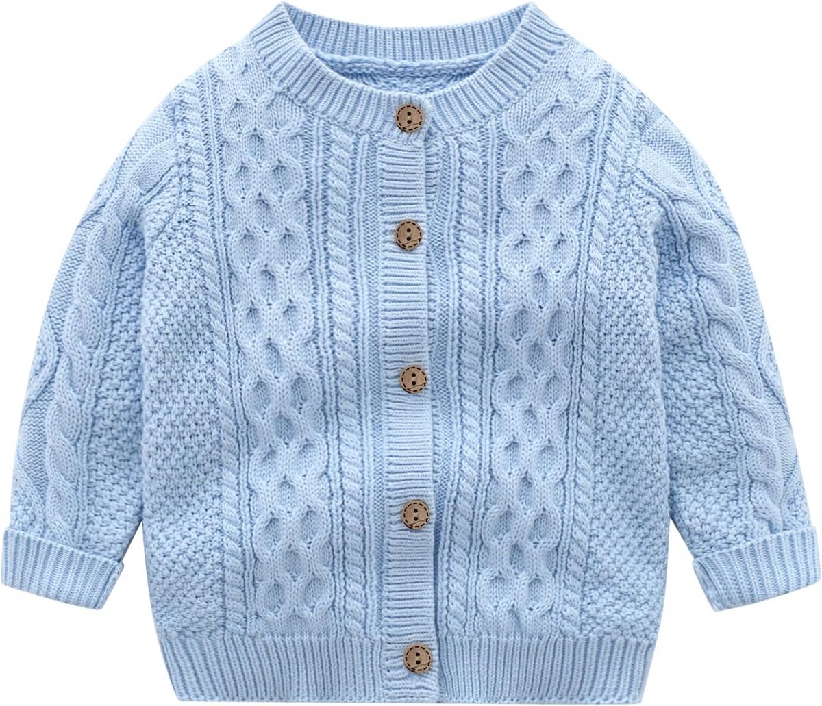 Unisex Gebreid Vest voor Pasgeborenen - Lange Mouwen - Warme Herfst en Winter Outfits