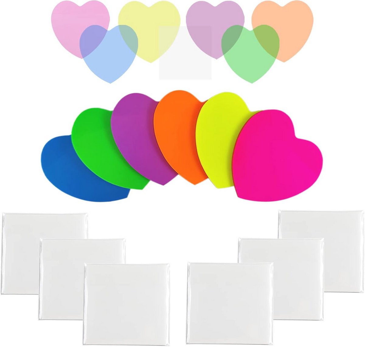 Doorscchijnende Plaknotities Set - 600 Vellen Transparante Herinneringsbriefjes voor Boeken en Documenten (12 Stuks)