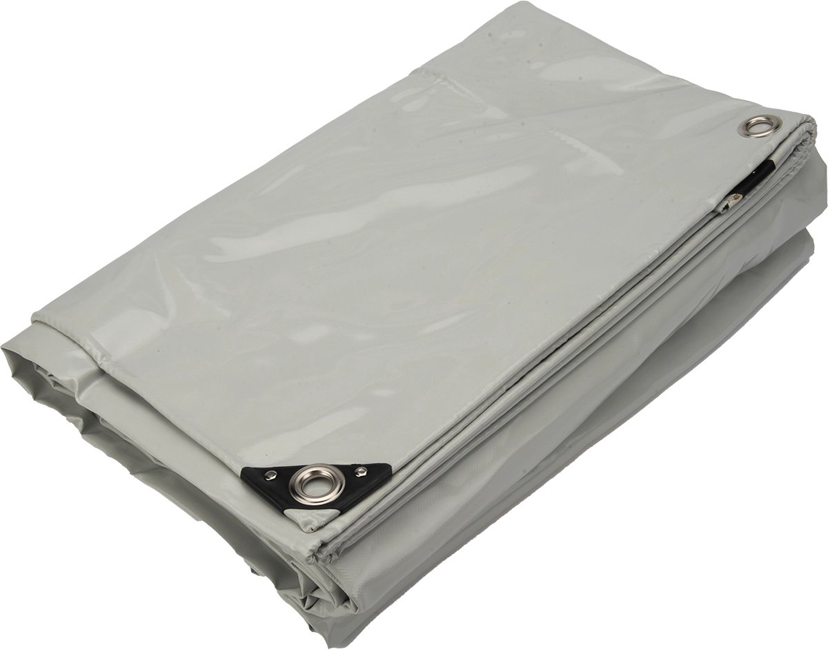 3,5x7 Afdekzeil PVC 650gr - Lichtgrijs 7035 - zeilringen iedere 50cm