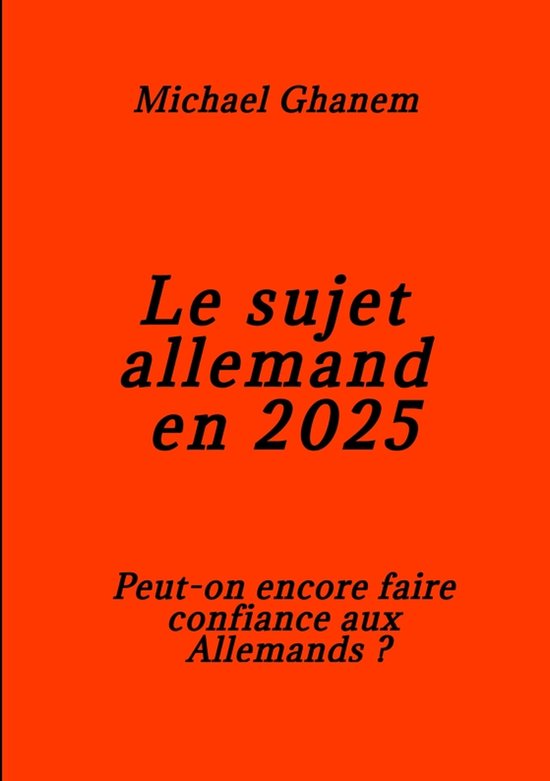 Le Sujet allemand en 2025 - cover