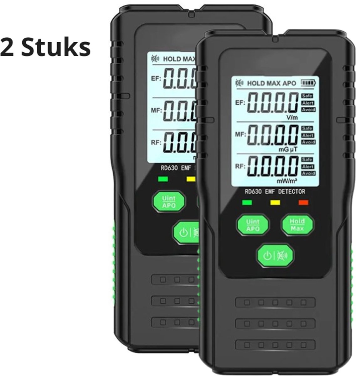 2 STUKS!! EMF Straling Meter 3 in 1, Lifelab - Wifi 4G, 5G - Radiofrequentie straling veld - Magnetisch veld - Electrisch veld - Wifi, 4g, 5g rf, inclusief batterij