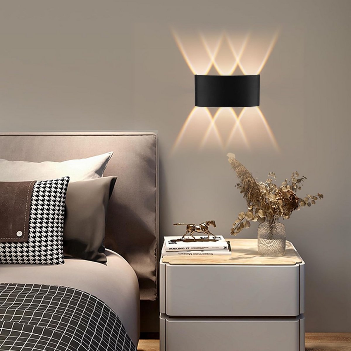 Moderne Waterdichte LED Wandlamp Zwart Binnen en Buiten IP65 - Warm Wit Licht