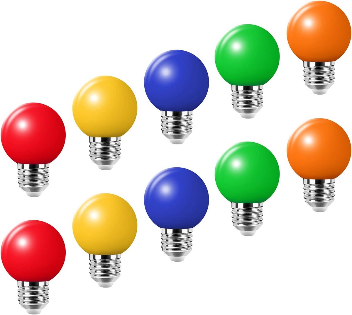 Set van 10 G45 LED Lampen E27 Kleurrijk Decoratieve Verlichting