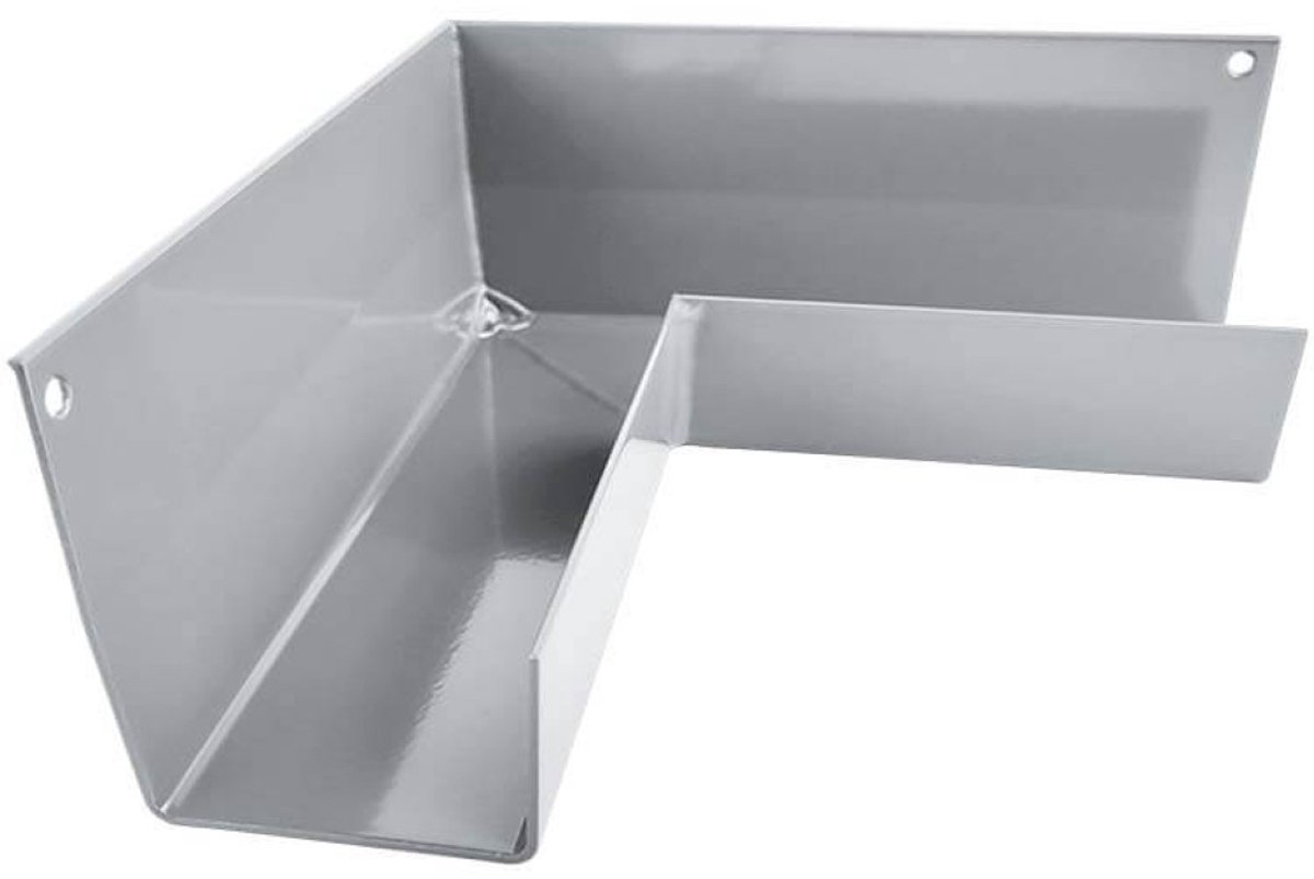 Renoplast® RK65 aluminium goothoek, binnenhoek 90° Grijs, dakgoot regenwaterafvoer plaatmetalen profielen, tuinhuis carport terras balkon insteekgoot, dakgoot