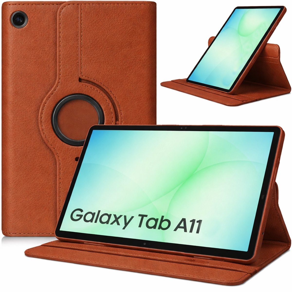 Arara Hoes Geschikt voor Samsung Galaxy Tab A11 - 360° draaibaar - tablethoes - Bruin