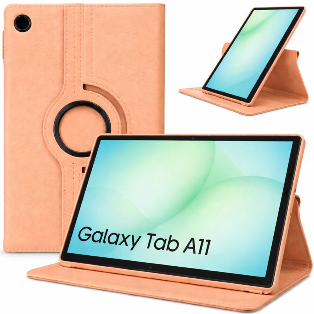 Arara Hoes Geschikt voor Samsung Galaxy Tab A11 - 360° draaibaar - tablethoes - Rosegoud