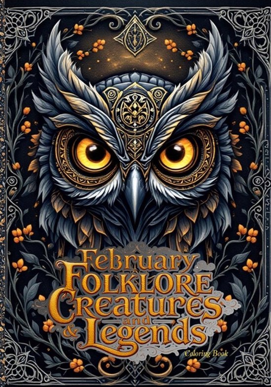 February Folklore Creatures and Legends Coloring Book - cover