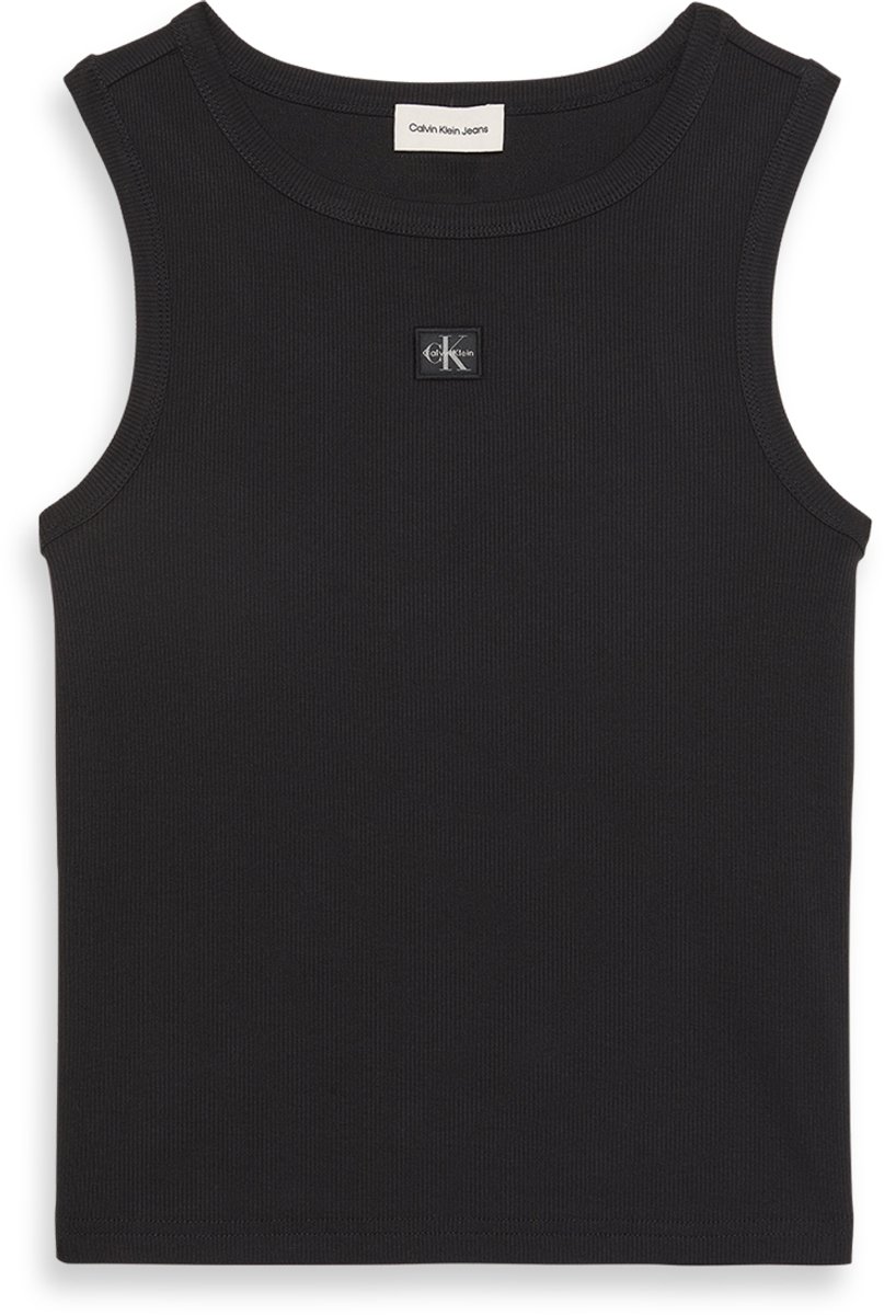 Top Ck Jeans A Geweven Label 2X2 Fashion Wear Vrouwen Zwart