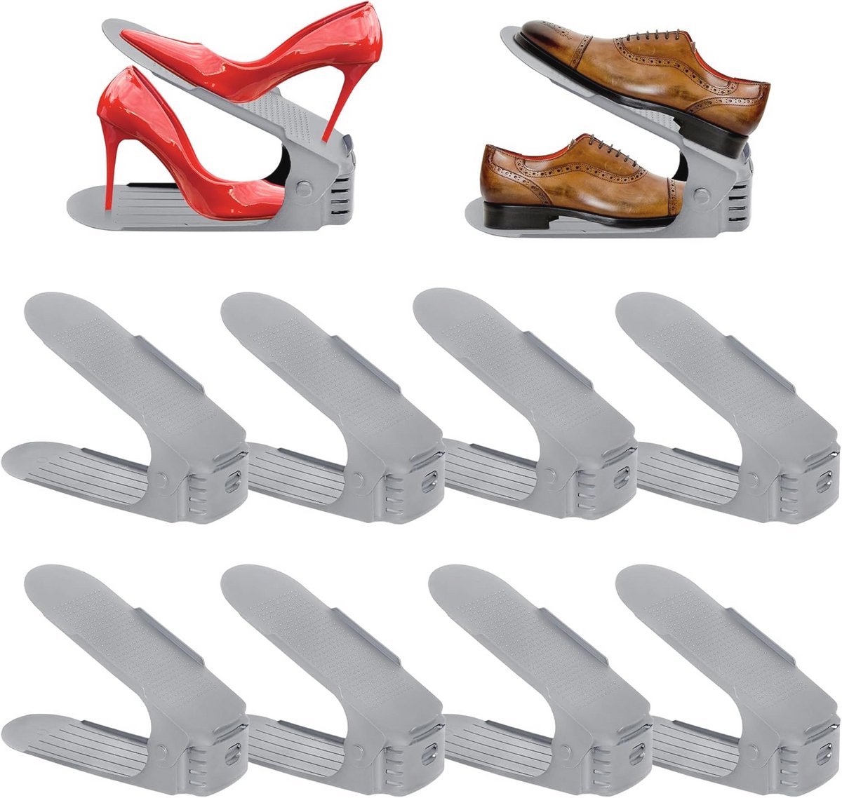 20 Stuks Verstelbare Schoenenhouder - Ruimtebesparende Opbergoplossing voor Schoenen