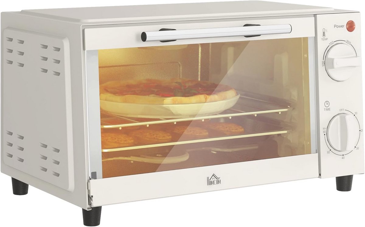 Mini Oven 9L met Grill en Bakplaat - Instelbare Temperatuur 100°C-230°C - 750W