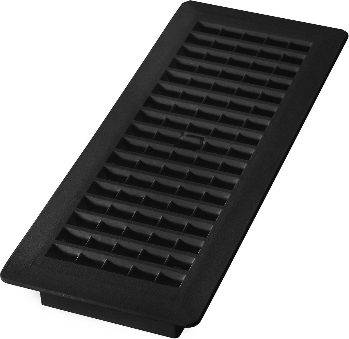 Louvered kunststof vloerregister 4x12 inch - Zwart