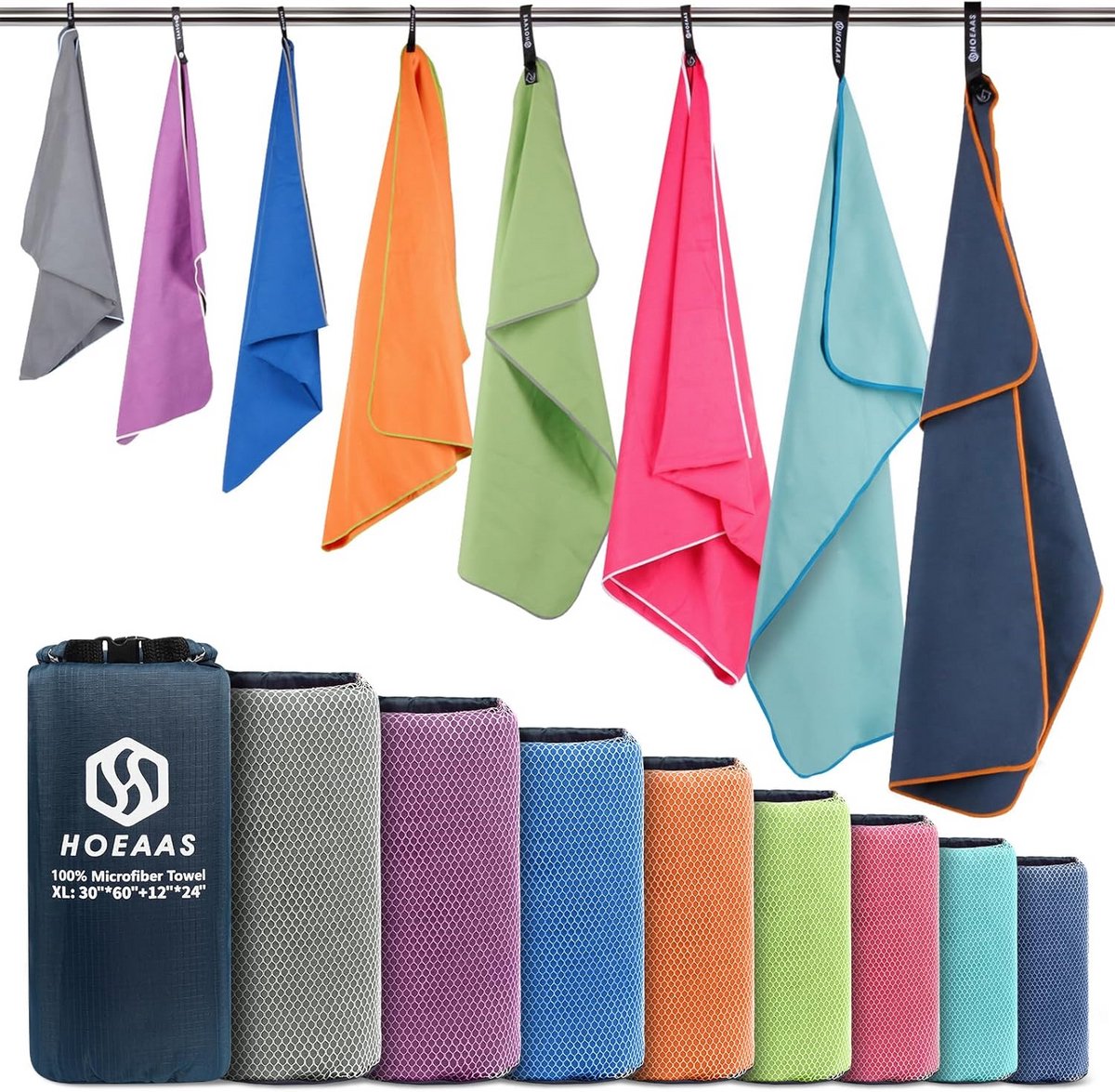 Sneldrogende Microvezel Handdoekenset voor Sport en Reizen - Ultra Compact en Sterk Absorberend