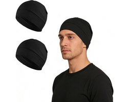 Fietspetten - 2 pack - Skullcaps - katoenen skullcaps - lichtgewicht slaapmutsen - ademende helmvoeringen - geschikt voor hardlopen, fietsen, slaapmutsen, chemotherapie hoofddeksels, veiligheidshelmen - unisex - past op hoofden van 54-58 cm