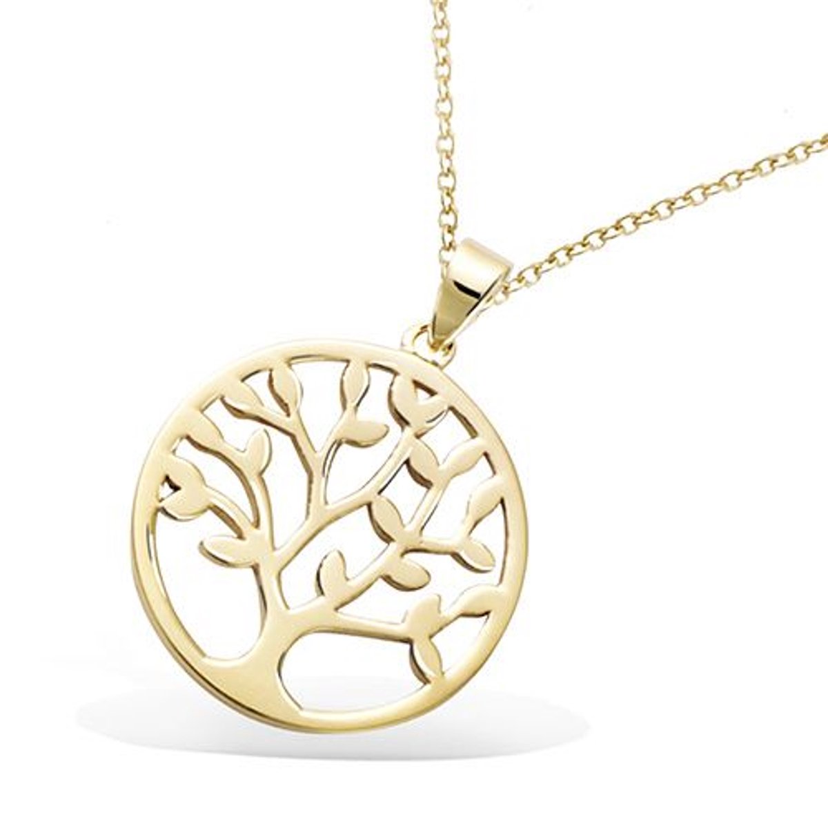 CHIVAL - Ketting 18K Verguld Goud " Open Levensboom" – Hanger, Symbool, Betekenis, Hypoallergeen, Perfect Cadeau voor Haar, Modern, Zirkonia, Elegant, Geschenkverpakking, Valentijn, Moederdag