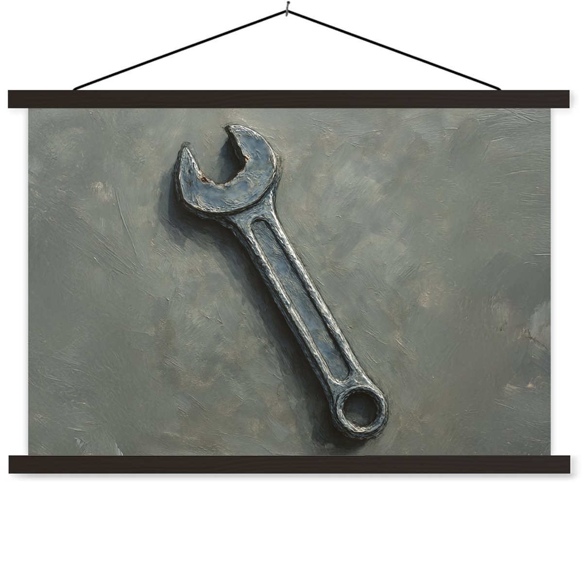 Posterhanger incl. Poster 150x100 cm - Schoolplaat - Steeksleutel - Schilderij - Gereedsch